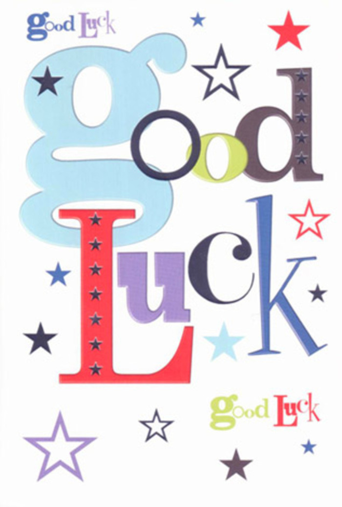 There's an unmistakable spark to this good luck card-a feeling as vibrant and alive as a busy morning at South Tottenham's farmers market. The typography dances across the white card in an expressive, celebratory parade: wide, pastel blues and coral reds mingle with deep purples and inviting greens, each letter shaped with intent, as if written by the hands of a local artisan. Bright and faint stars, in every shade from indigo to gentle lilac, dot the surface, conjuring an image of the night sky above Chestnuts Park, brimming with dreams and new journeys. The card's finish is smooth and substantial under the touch, like finely crafted stationery selected for its elegance and quality. This is more than just a greeting-it is a symbol of encouragement, crafted to capture the community's supportive spirit, ready to be offered before a big move or a new chapter at one of Tottenham's lively creative studios. Rich in emotion and visual delight, each element is designed to convey both hope and pride, making it the perfect companion to a fresh bouquet or a simple act of kindness in the heart of South Tottenham.